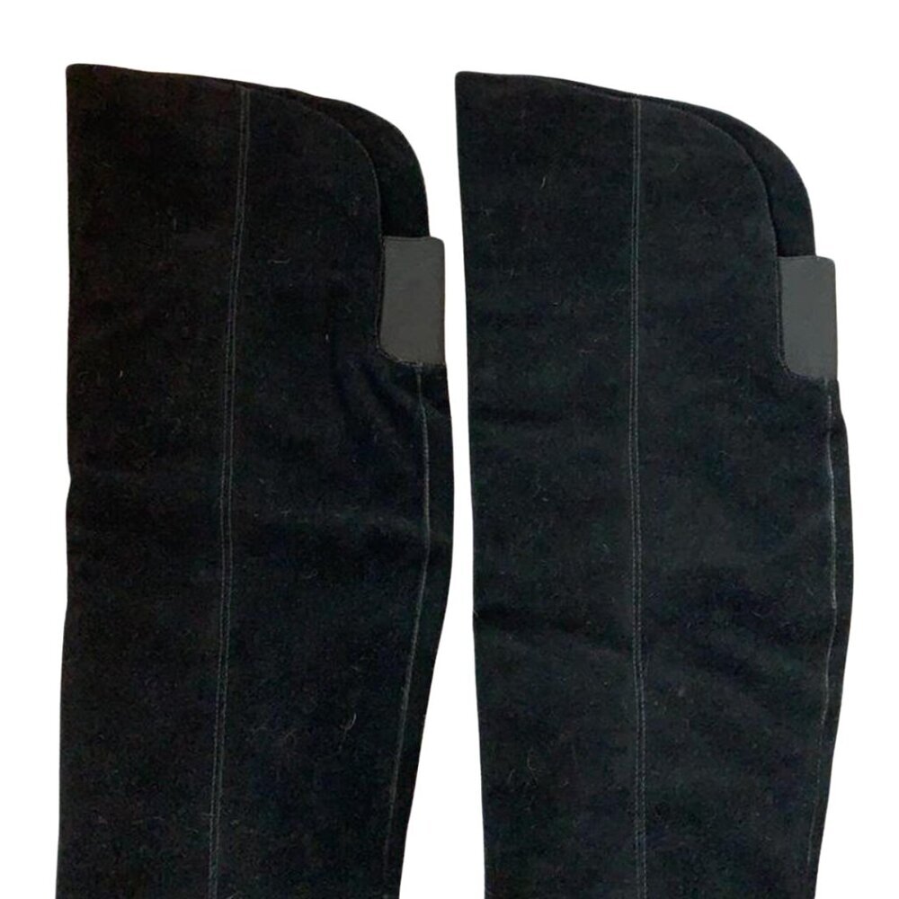 H by Halston Black Suede Over the knee boots Stiletto Platform Size 7.5 - Picture 4 of 6